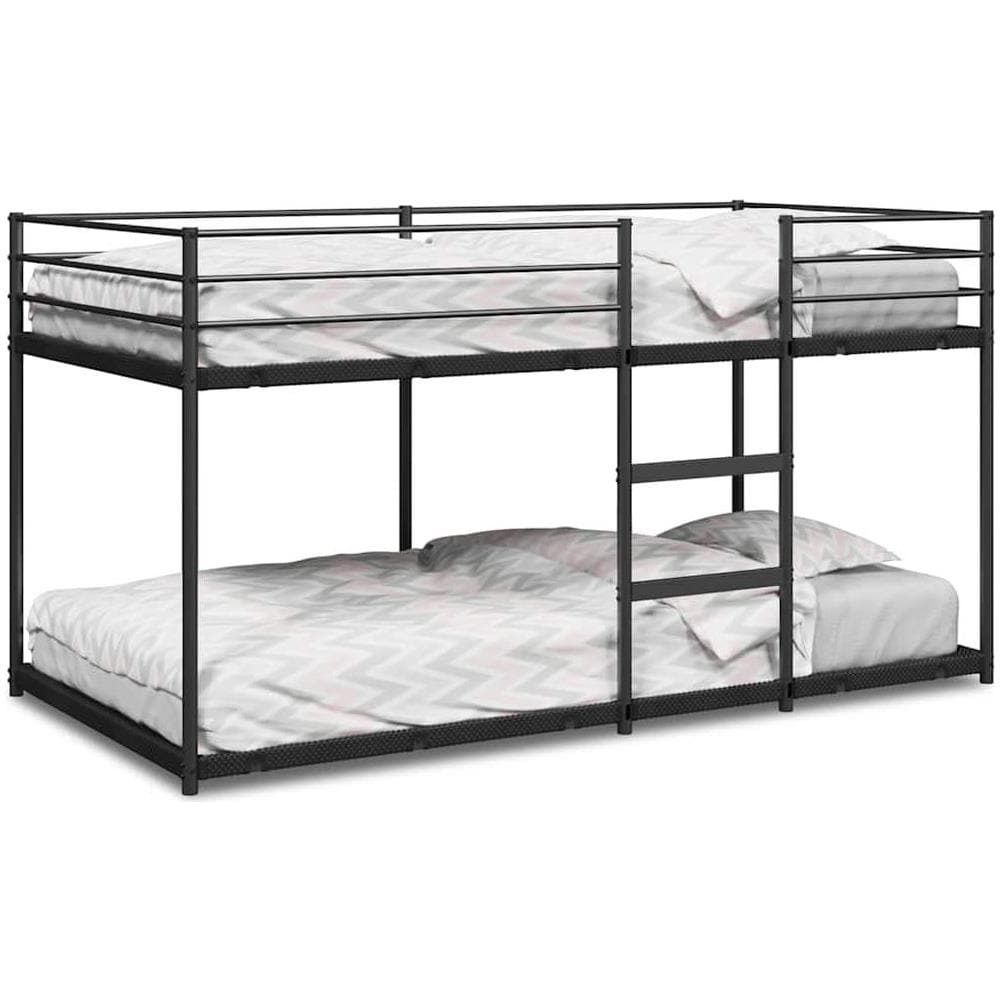 Letto a Castello senza Materasso Nero 75x190 cm in Acciaio - Foto 1