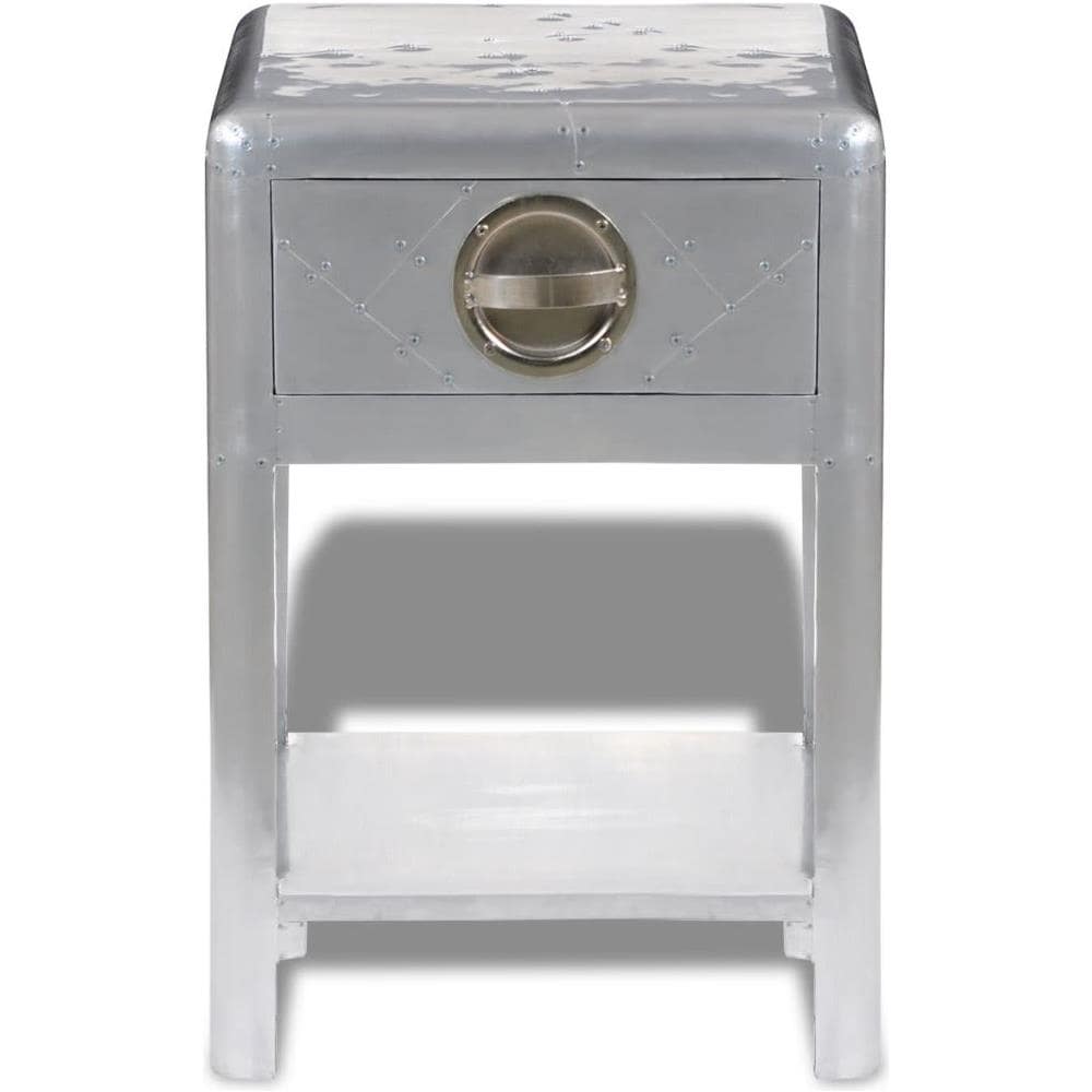 Aviatore Tavolino In Alluminio 1 Cassetto Vintage Aircraft Airman - Foto 2