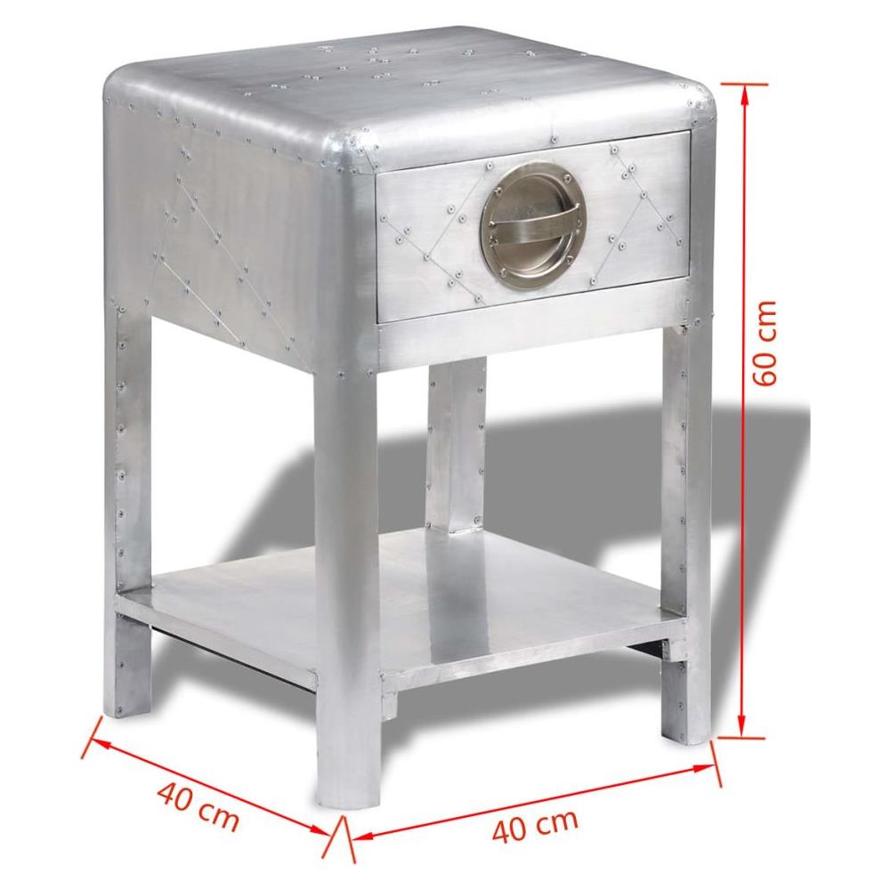 Aviatore Tavolino In Alluminio 1 Cassetto Vintage Aircraft Airman - Foto 10