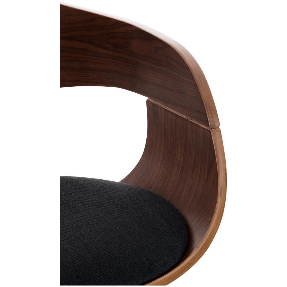 Sgabello rétro Kingston con Braccioli - Sgabello Bar Girevole 360° in Tessuto e Legno I Sgabello Alto Bancone Regolabile 63 - 77 cm Noce / Nero - Foto 5