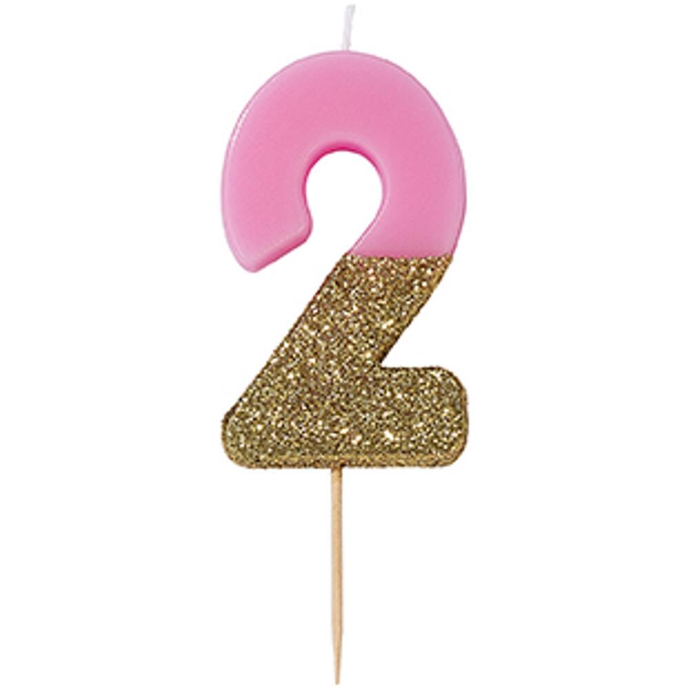Talking Tables - Candelina Numero 2 Rosa E Oro - Foto 1