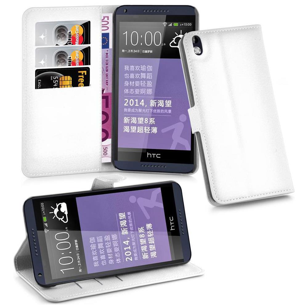 Custodia Compatibile Con Htc Desire 816 In Bianco Fumo - Coperchio Protettiva Con Chiusura Magnetica, Funzione Stand E Tasca Per Le Carte - Foto 1