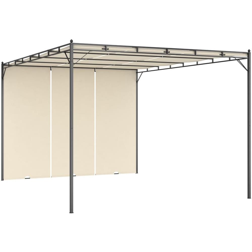 Gazebo Da Giardino Con Tenda Laterale 4x3x2,25 M Crema - Foto 1
