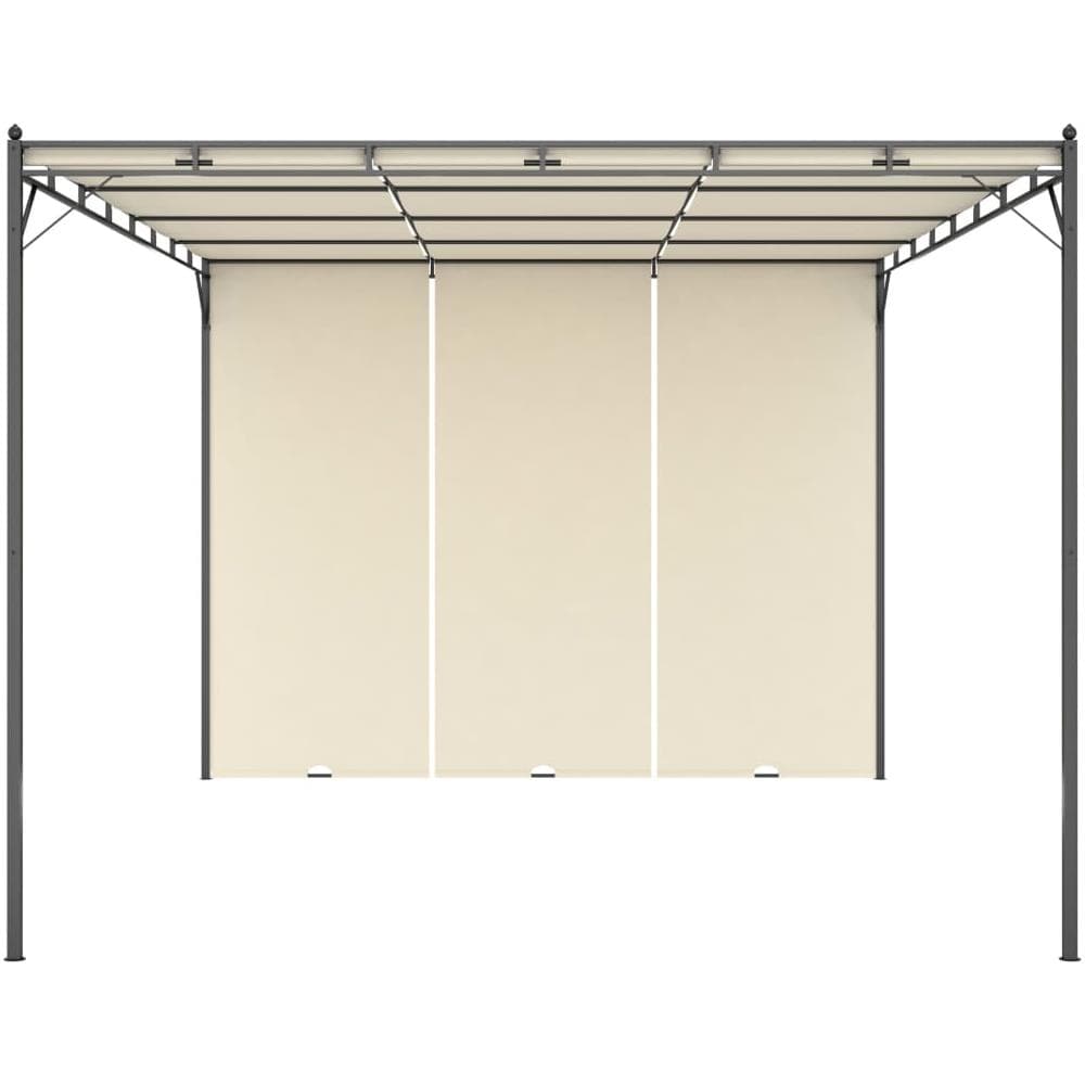 Gazebo Da Giardino Con Tenda Laterale 4x3x2,25 M Crema - Foto 2