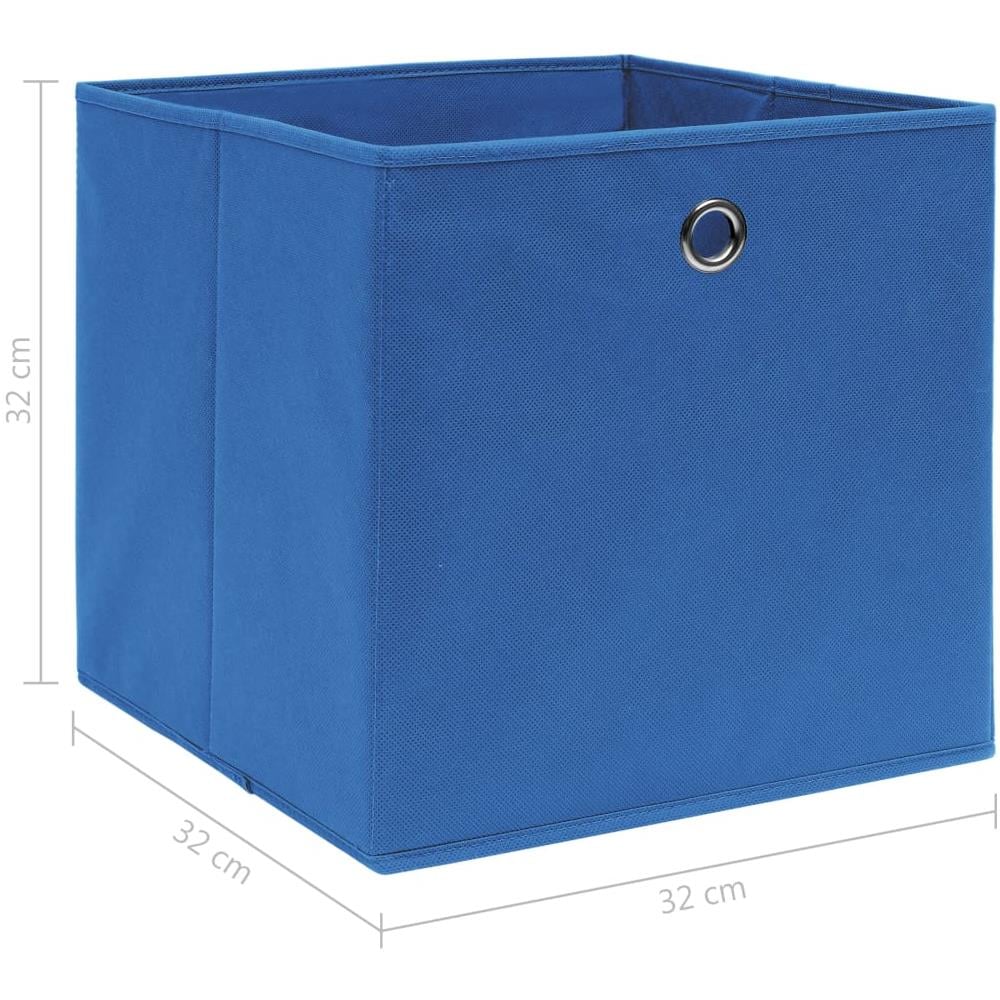 Scatole Portaoggetti con Coperchi 10pz Blu 32x32x32 cm Tessuto - Foto 6