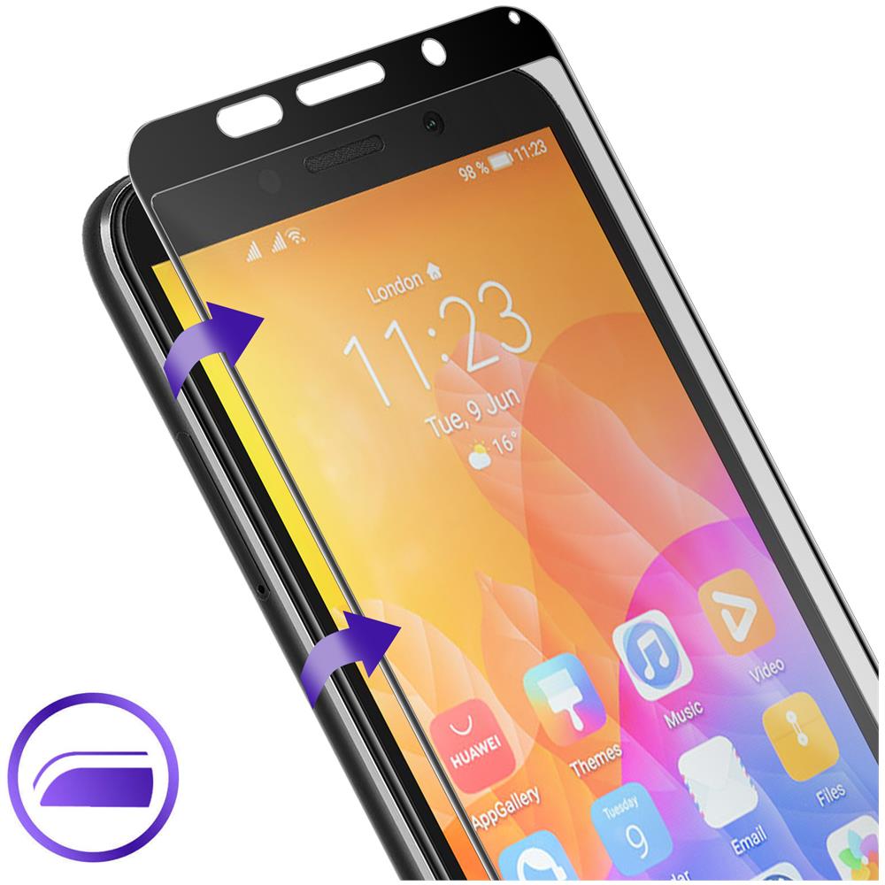 Vetro Temperato Akashi Per Huawei Y5p Durezza 9h Antiurto Contorni Neri - Foto 2