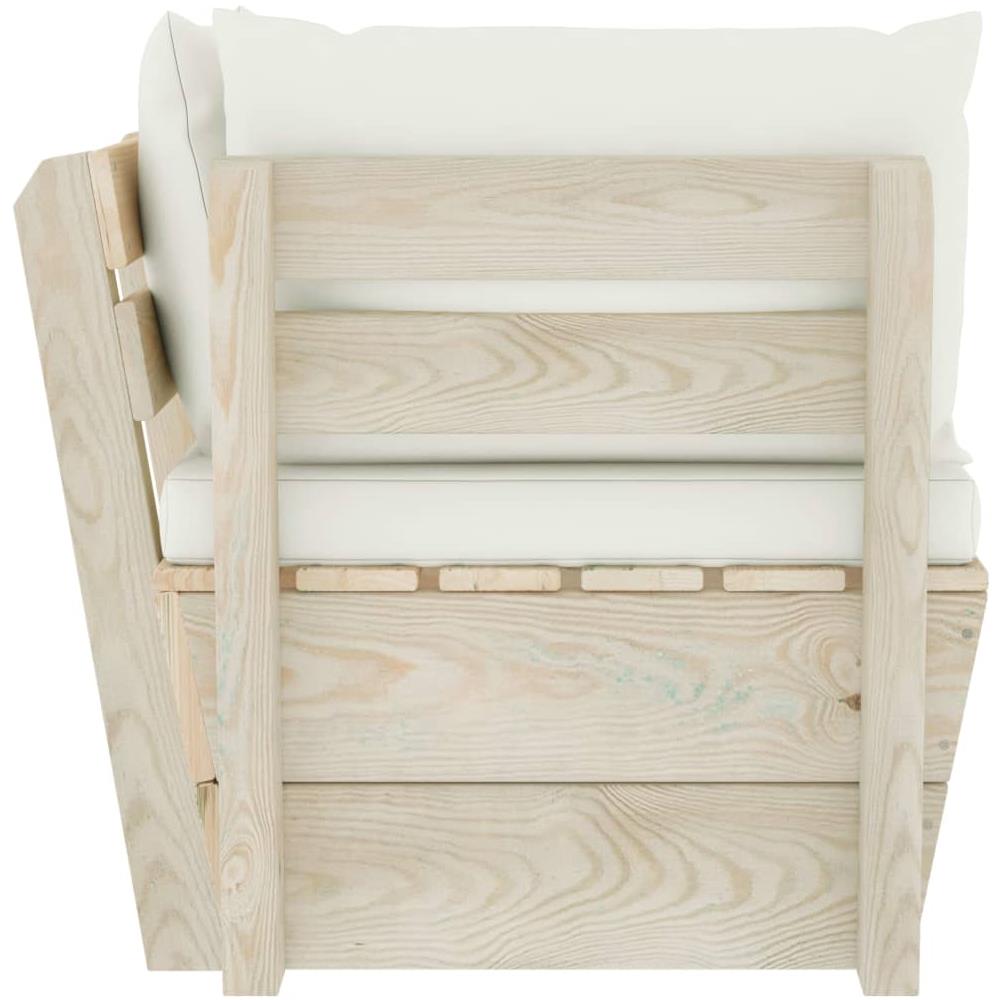 Divano Angolare Da Giardino Su Pallet E Cuscini Legno Di Abete - Foto 3