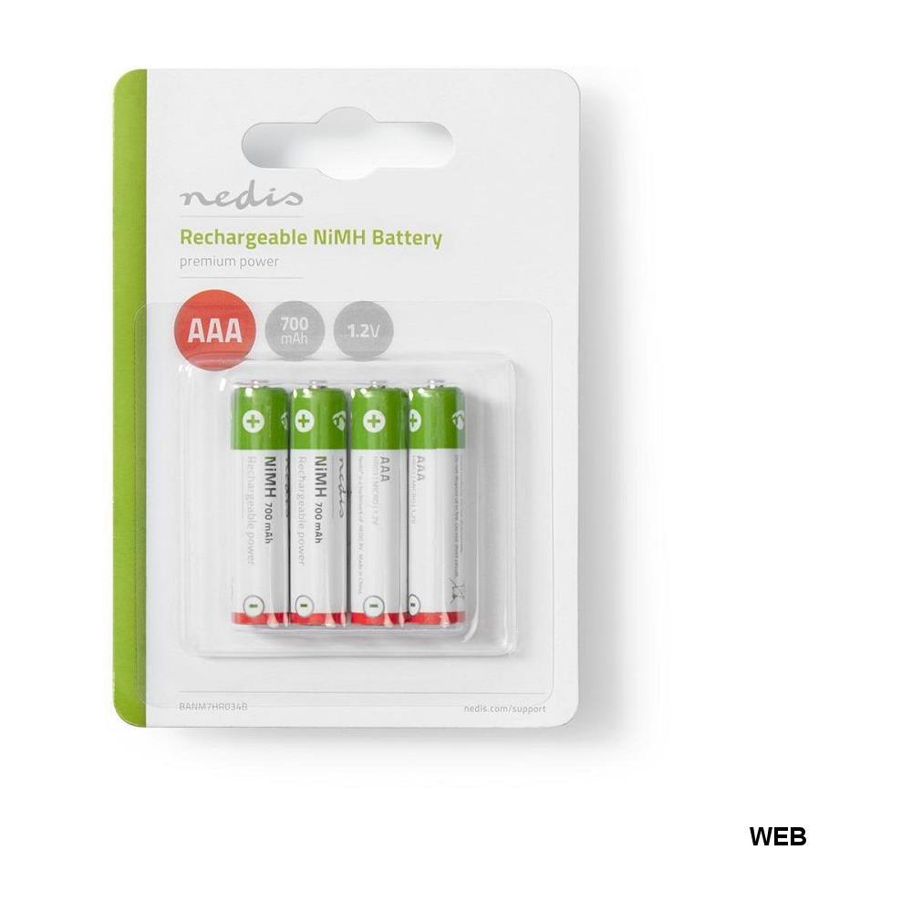 Confezione Da 4 Batterie Ricaricabili Nimh-aaa 1,2v Dc 700mah Precaricate, - Foto 2
