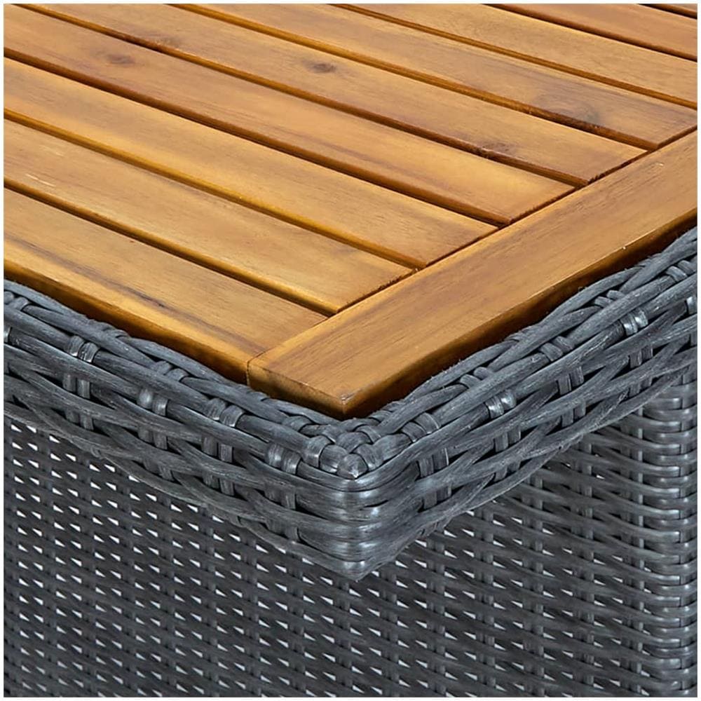 Set Da Pranzo Giardino 9 Pz Con Cuscini Polyrattan Grigio Scuro - Foto 3