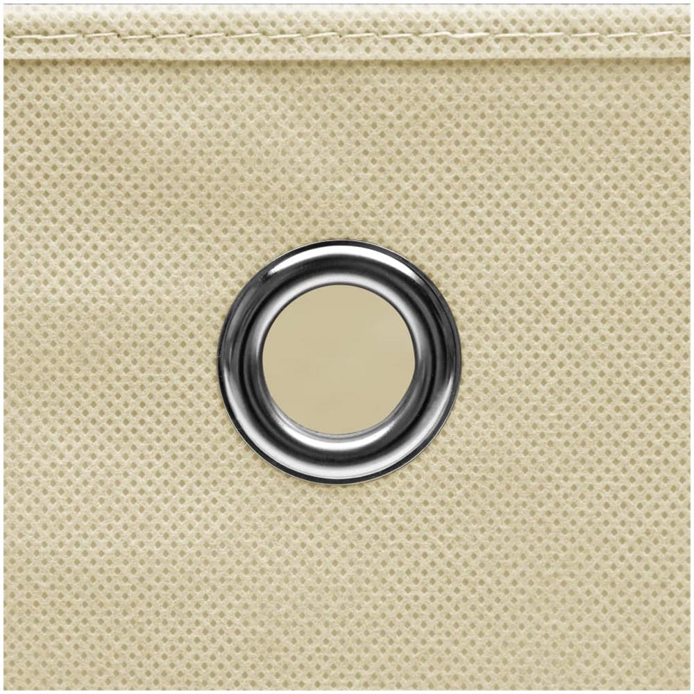 Scatole Portaoggetti con Coperchi 4pz Crema 32x32x32 cm Tessuto - Foto 2