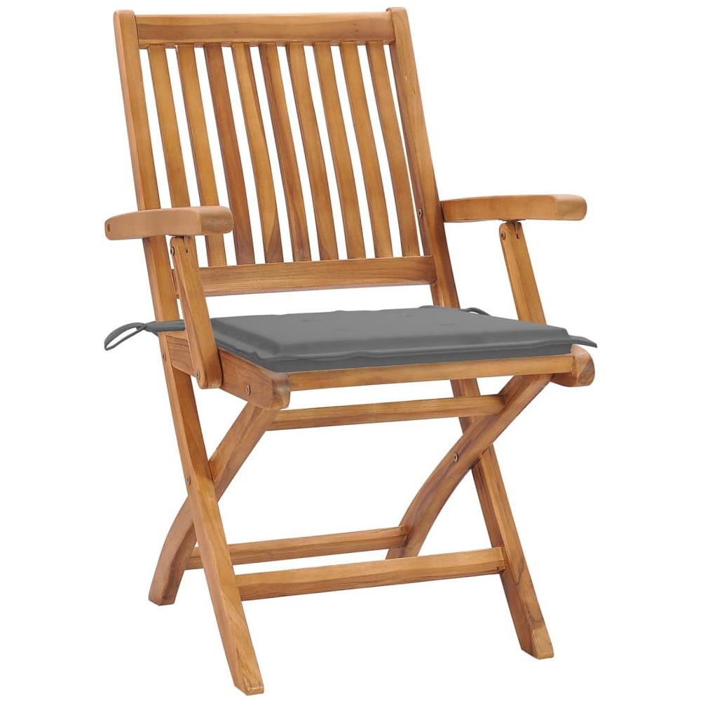 Sedie da Giardino Pieghevoli con Cuscini 8 pz Massello di Teak - Foto 3