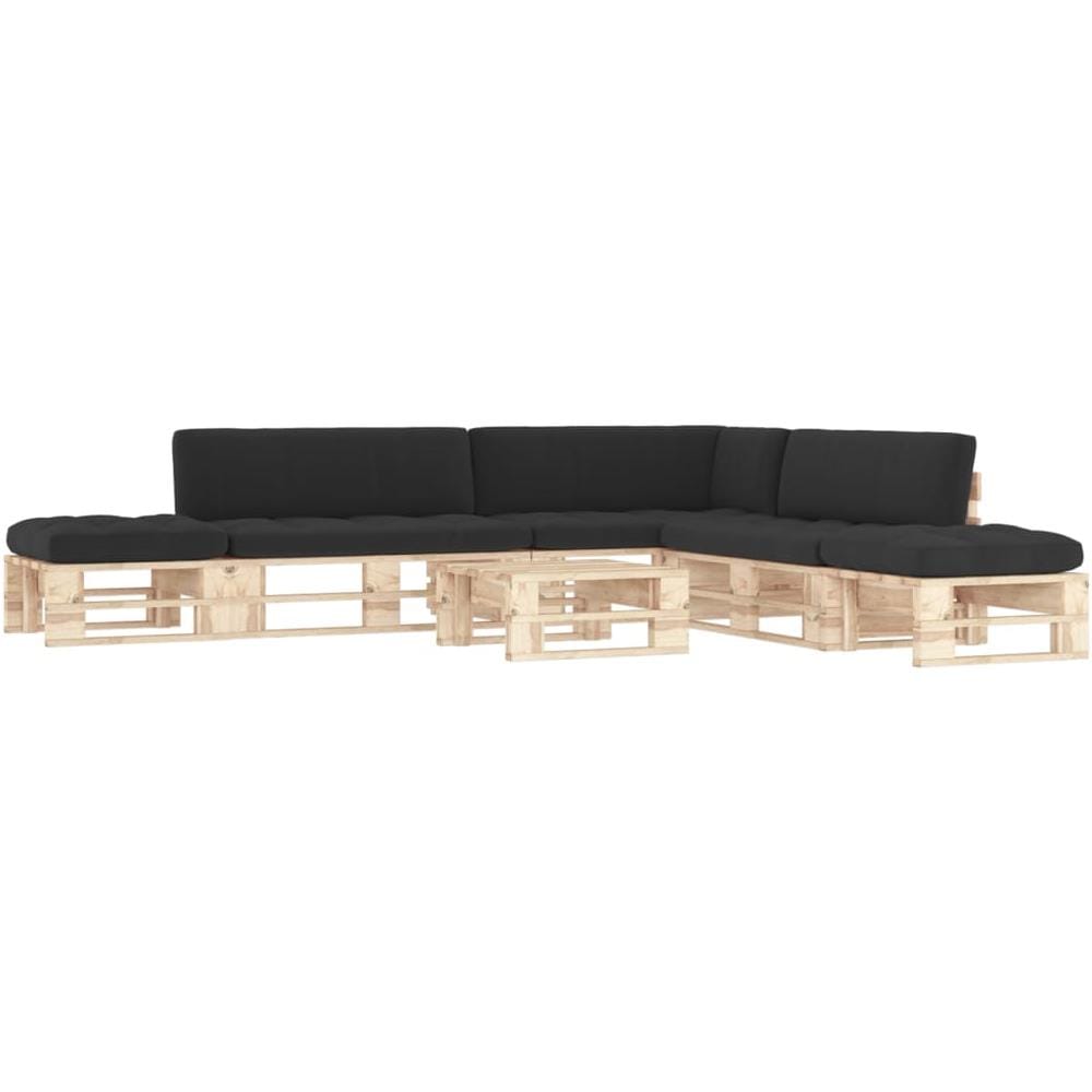 Set Divani in Pallet con Cuscini 6 pz in Pino Impregnato - Foto 1