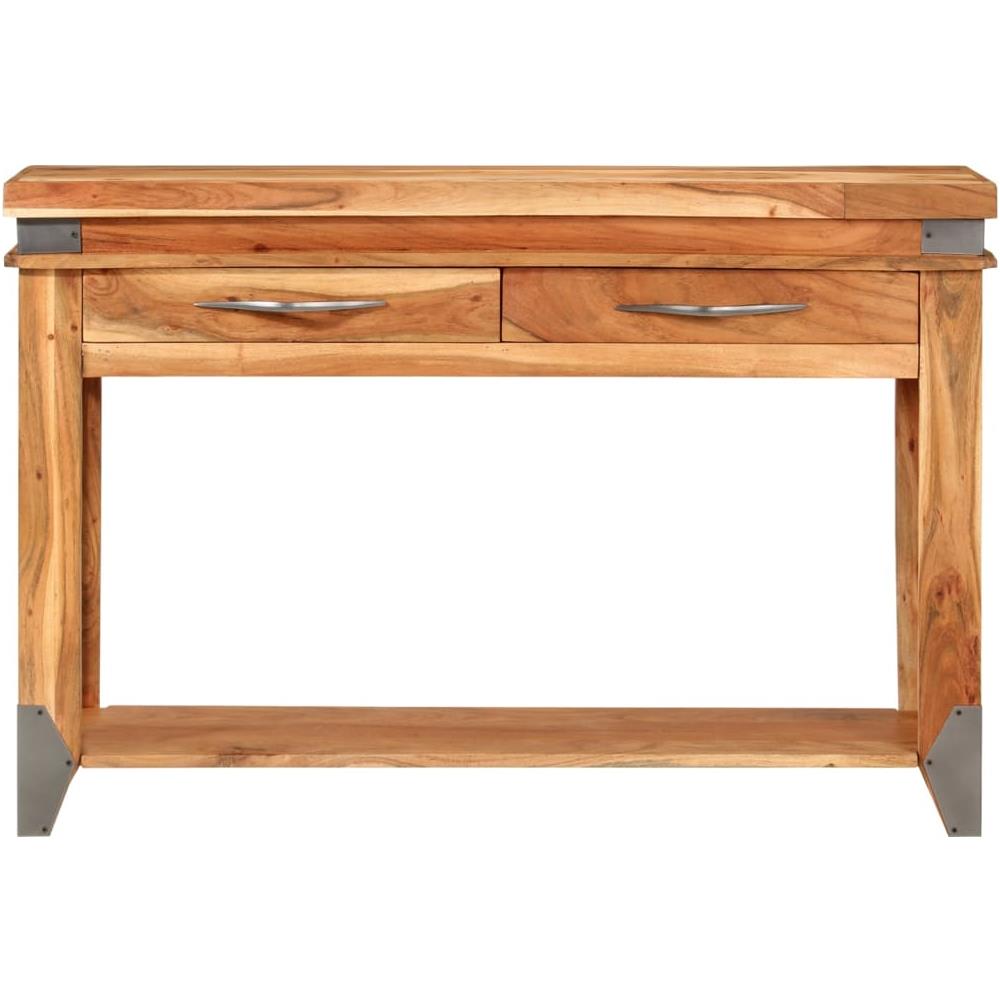 Tavolo Console 110x34x74 Cm In Legno Massello Di Acacia - Foto 2