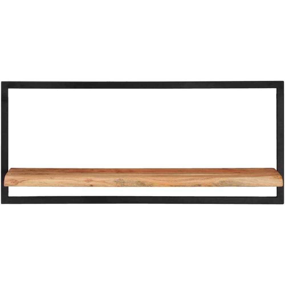 Mensole Parete 2pz 80x25x35 Cm Legno Massello Acacia E Acciaio - Foto 2