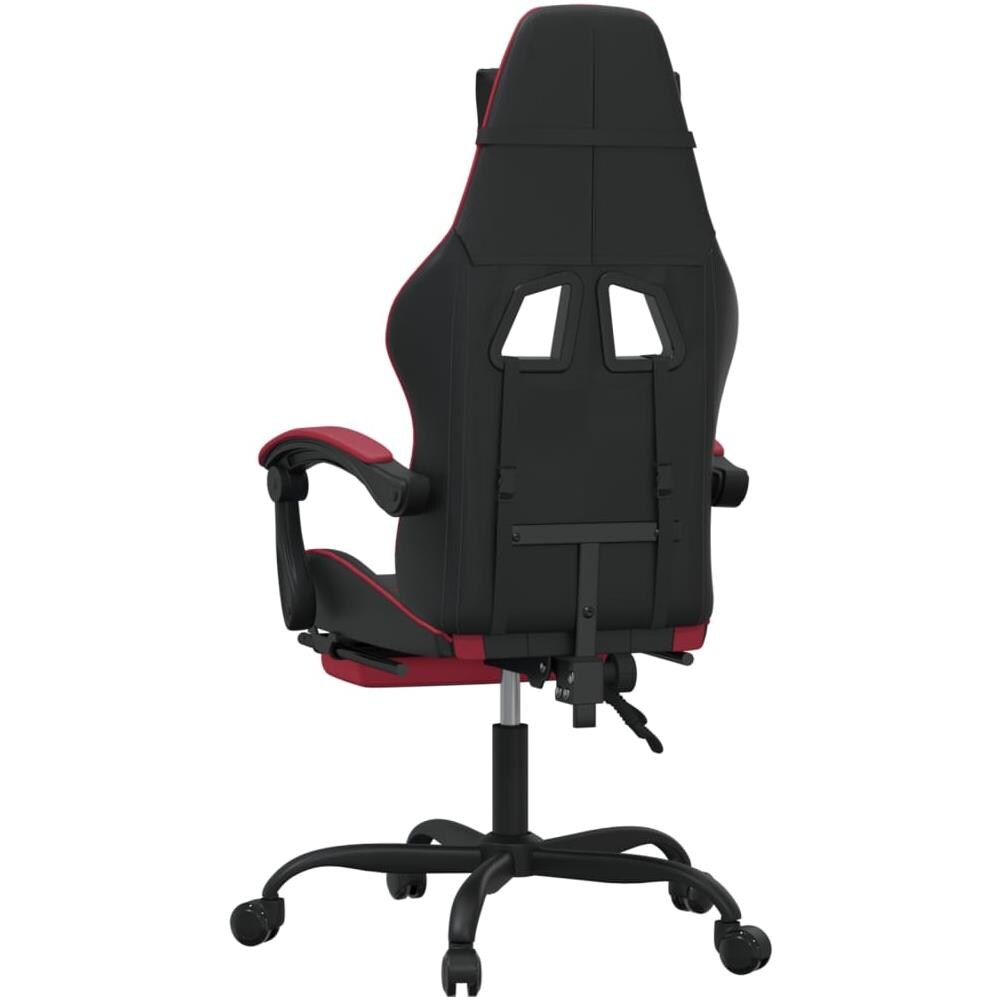 Sedia Da Gaming Con Poggiapiedi Nero E Rosso Vino In Similpelle - Foto 2