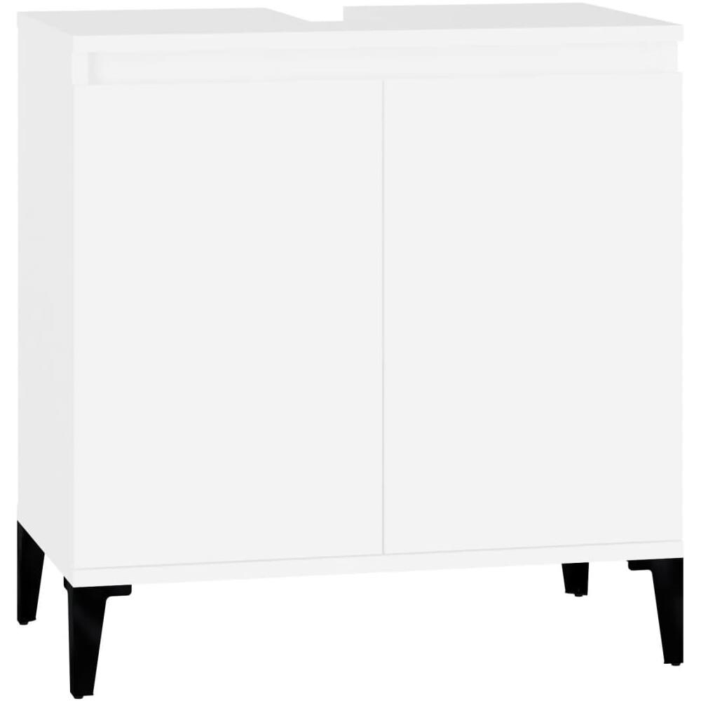Mobile Lavabo Bianco 58x33x60 Cm In Legno Multistrato - Foto 2