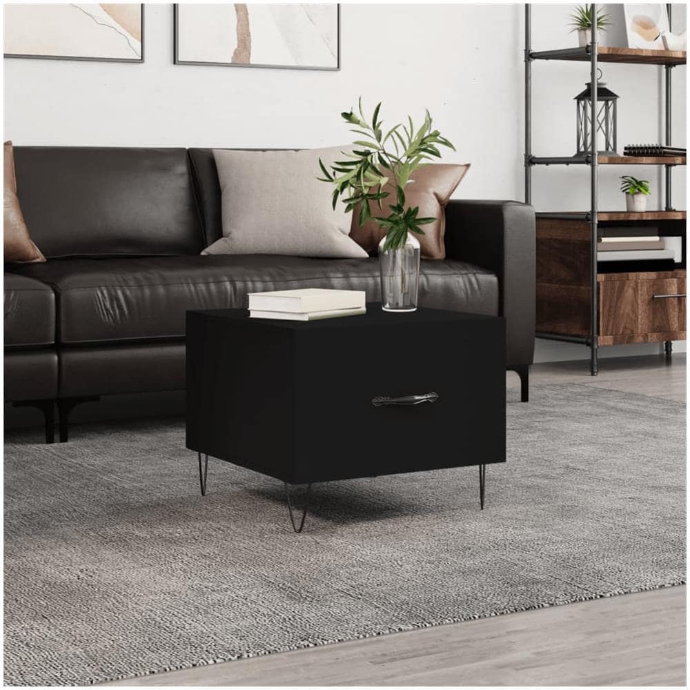 Tavolino Da Salotto Nero 50x50x40 Cm In Legno Multistrato - Foto 1