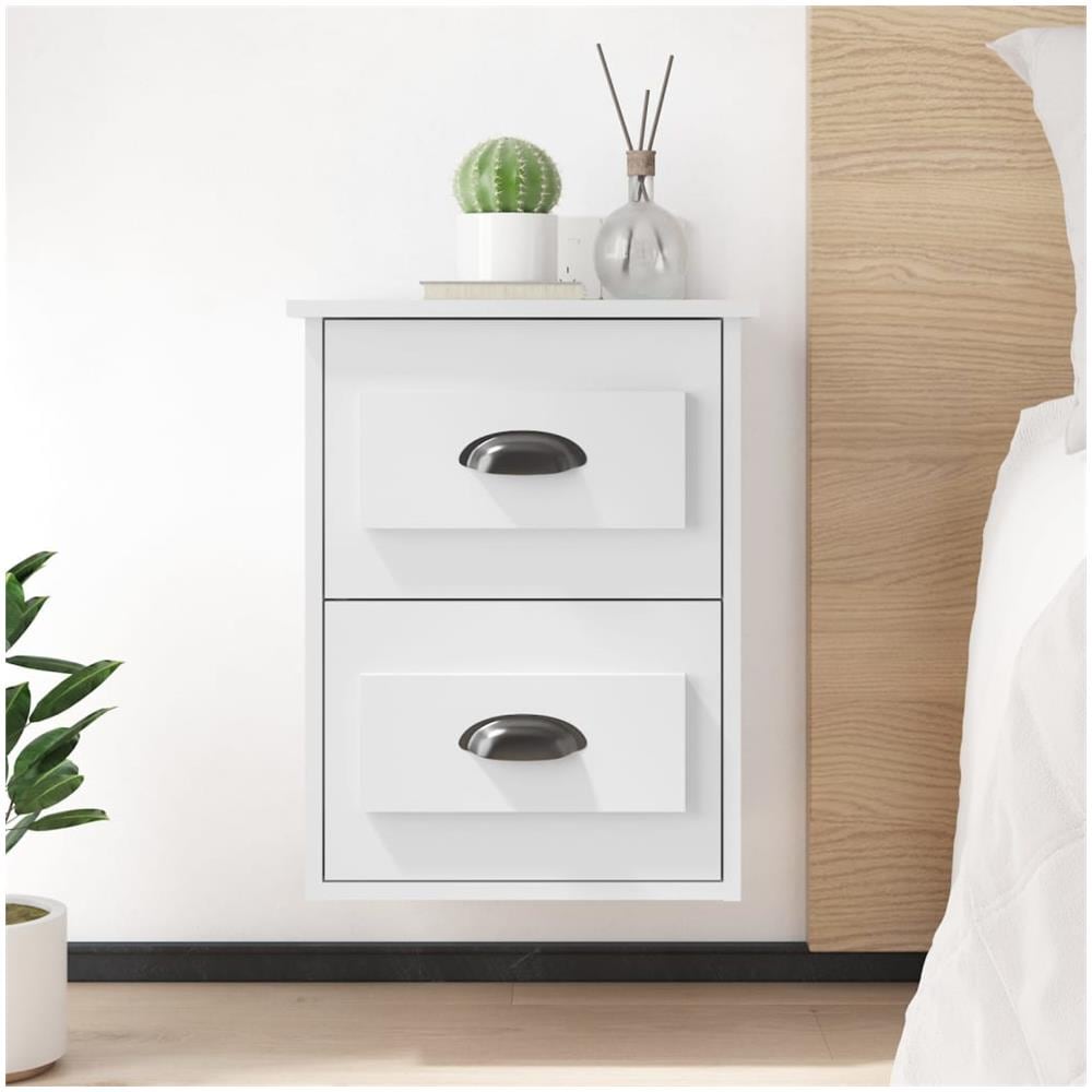 Comodino A Parete Bianco 41,5x36x53 Cm - Foto 1
