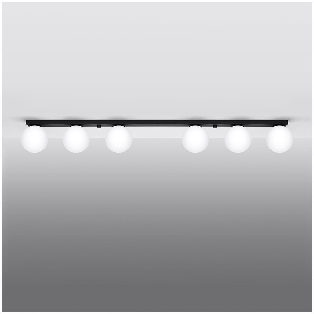 Lampada Da Soffitto Yoli 6 Nero Sl. 1155 - Moderno Lampade Da Soffitto Nero 14.5x120x12 Cm - Foto 2