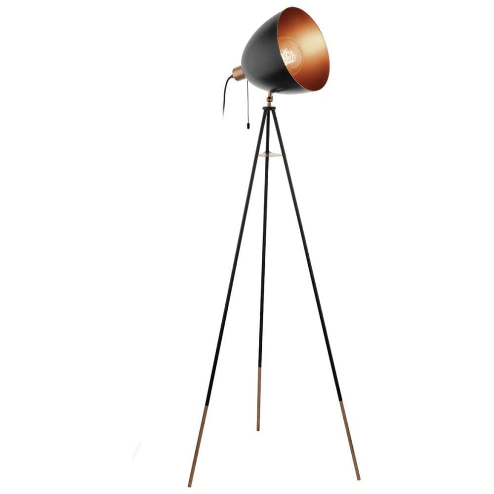 Lampada Da Pavimento Chester Nera E Rame 49386 - Foto 1