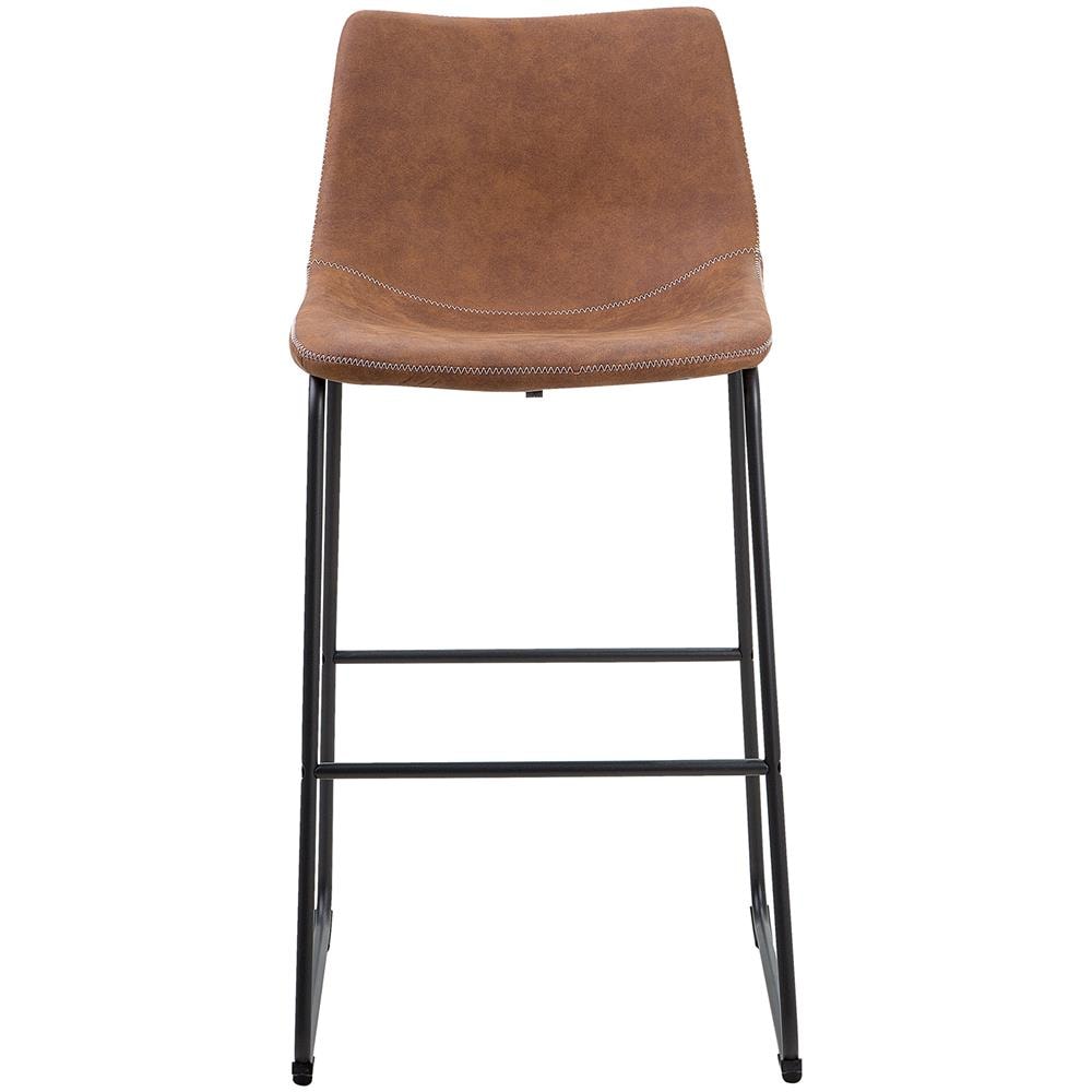 Set Di 2 Sgabelli Da Bar In Tessuto Marrone Franks - Foto 2