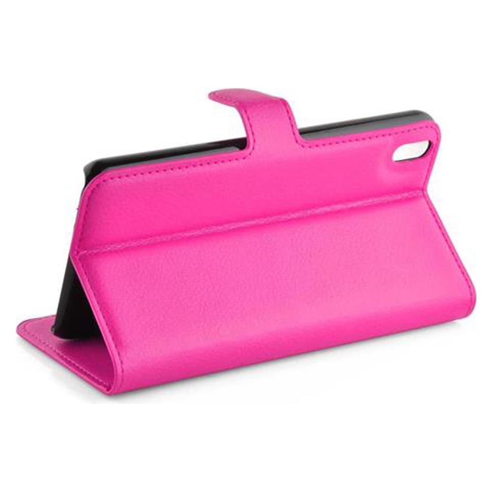 Custodia Compatibile Con Htc Desire 816 In Rosa Vivo - Coperchio Protettiva Con Chiusura Magnetica, Funzione Stand E Tasca Per Le Carte - Foto 2