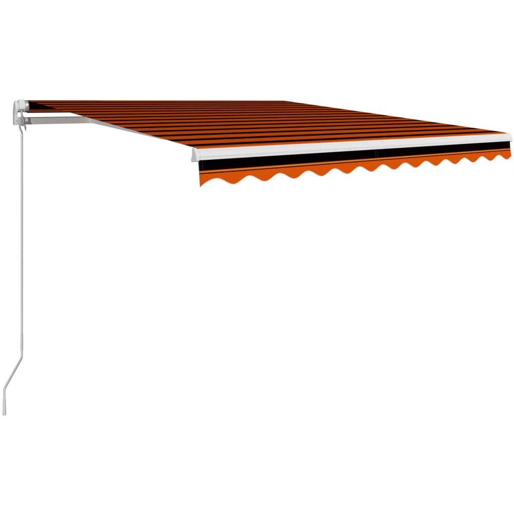 Tenda Da Sole Retrattile Manuale 350x250 Cm Arancione E Marrone - Foto 1