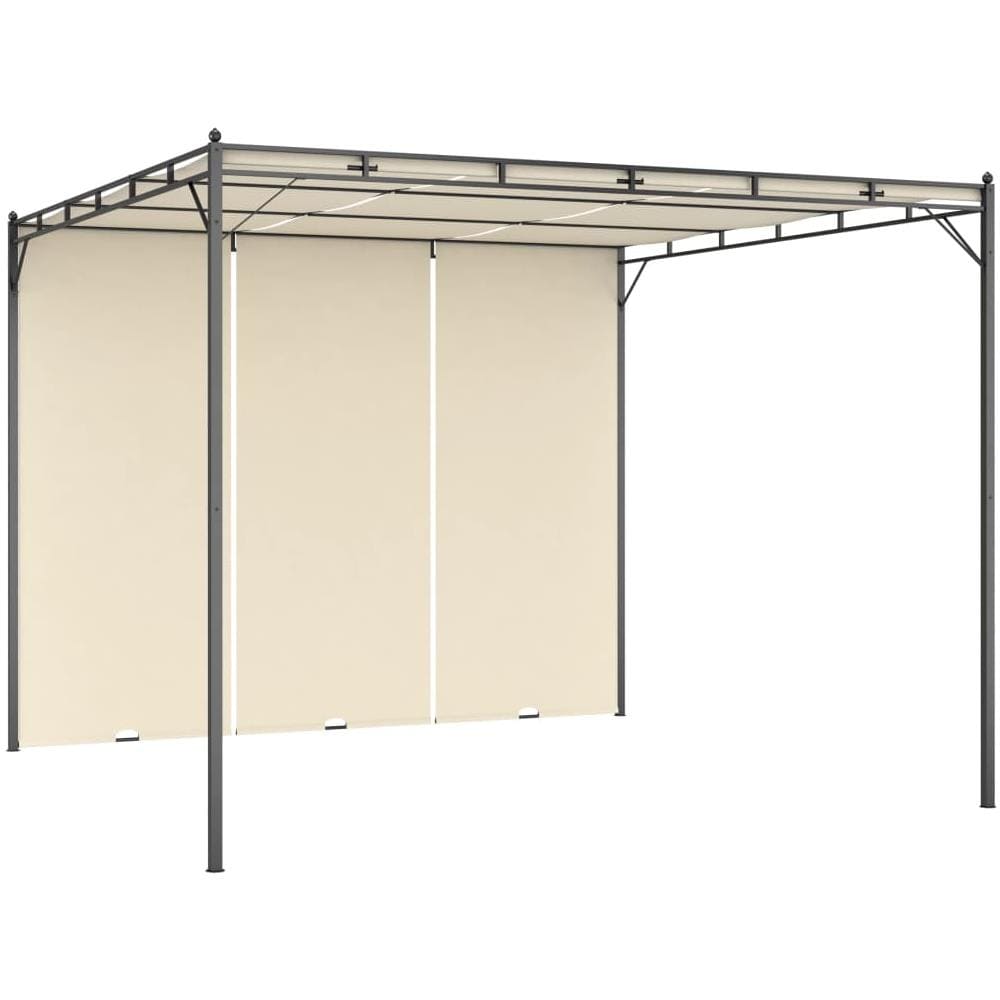 Gazebo Da Giardino Con Tenda Laterale 3x3x2,25m Crema - Foto 1