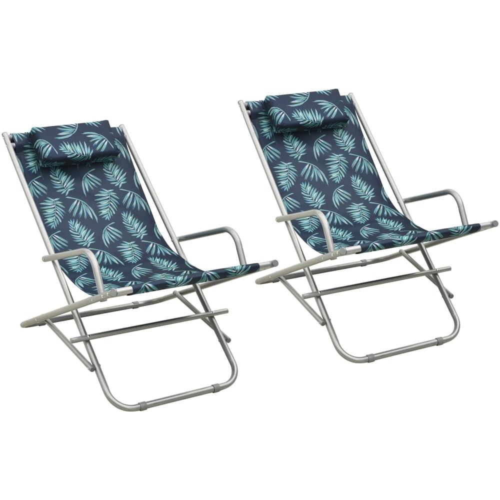 Sedie A Dondolo 2 Pz In Acciaio Con Motivo A Foglie - Foto 1