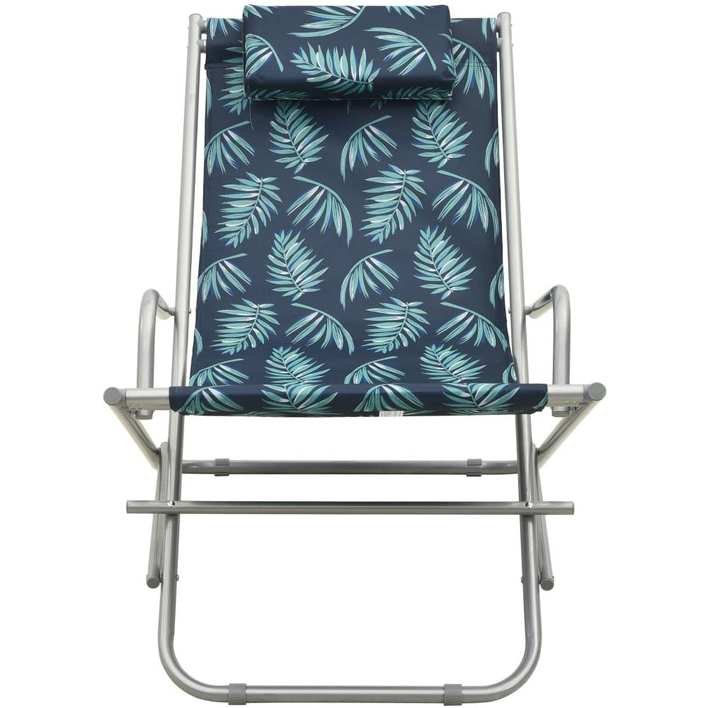 Sedie A Dondolo 2 Pz In Acciaio Con Motivo A Foglie - Foto 2