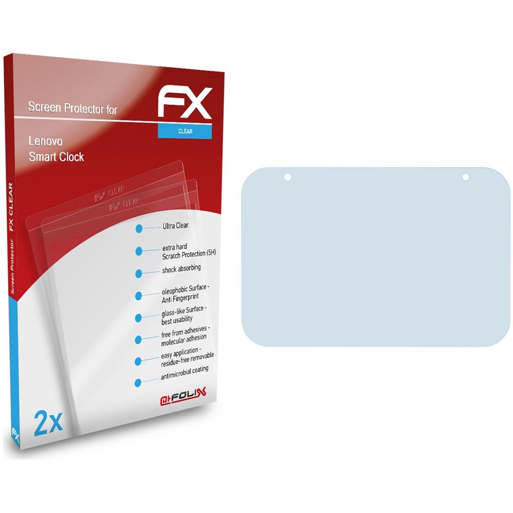 Protezione Pellicola Dello Schermo Compatibile Con Lenovo Smart Clock Pellicola Protettiva, Ultra-trasparente Fx Proteggi Schermo (2x)  - Foto 1