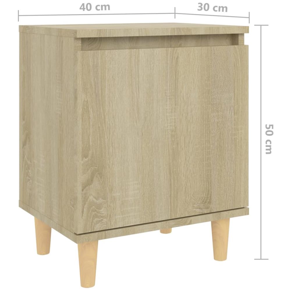 Comodino con Gambe in Legno Massello Rovere Sonoma 40x35x50cm - Foto 8