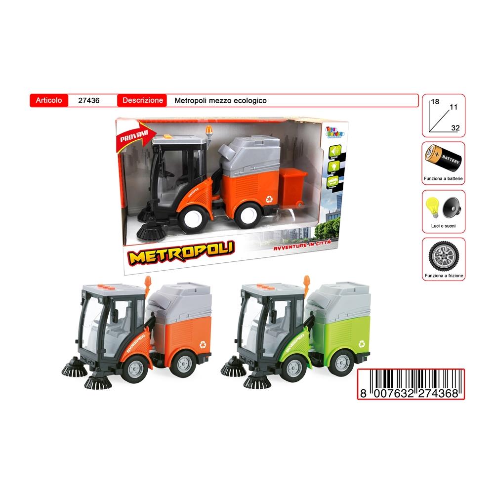 Camion Ecologico Batteria Luci Suoni Cm 32 - (27436) - Foto 1