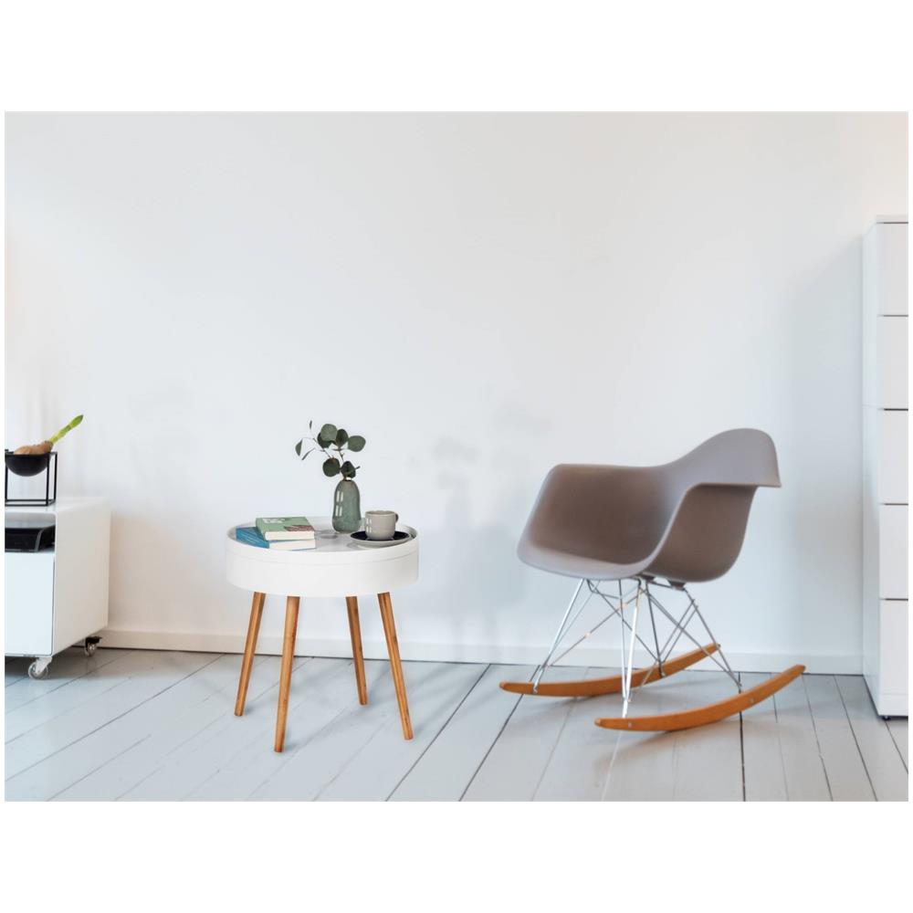 Tavolino Finja, Bambù, Rotondo, Bianco, Wenko - Foto 2