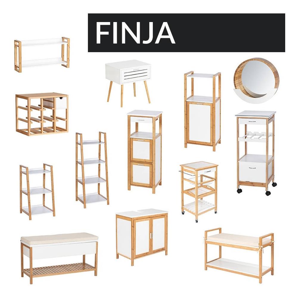 Tavolino Finja, Bambù, Rotondo, Bianco, Wenko - Foto 3