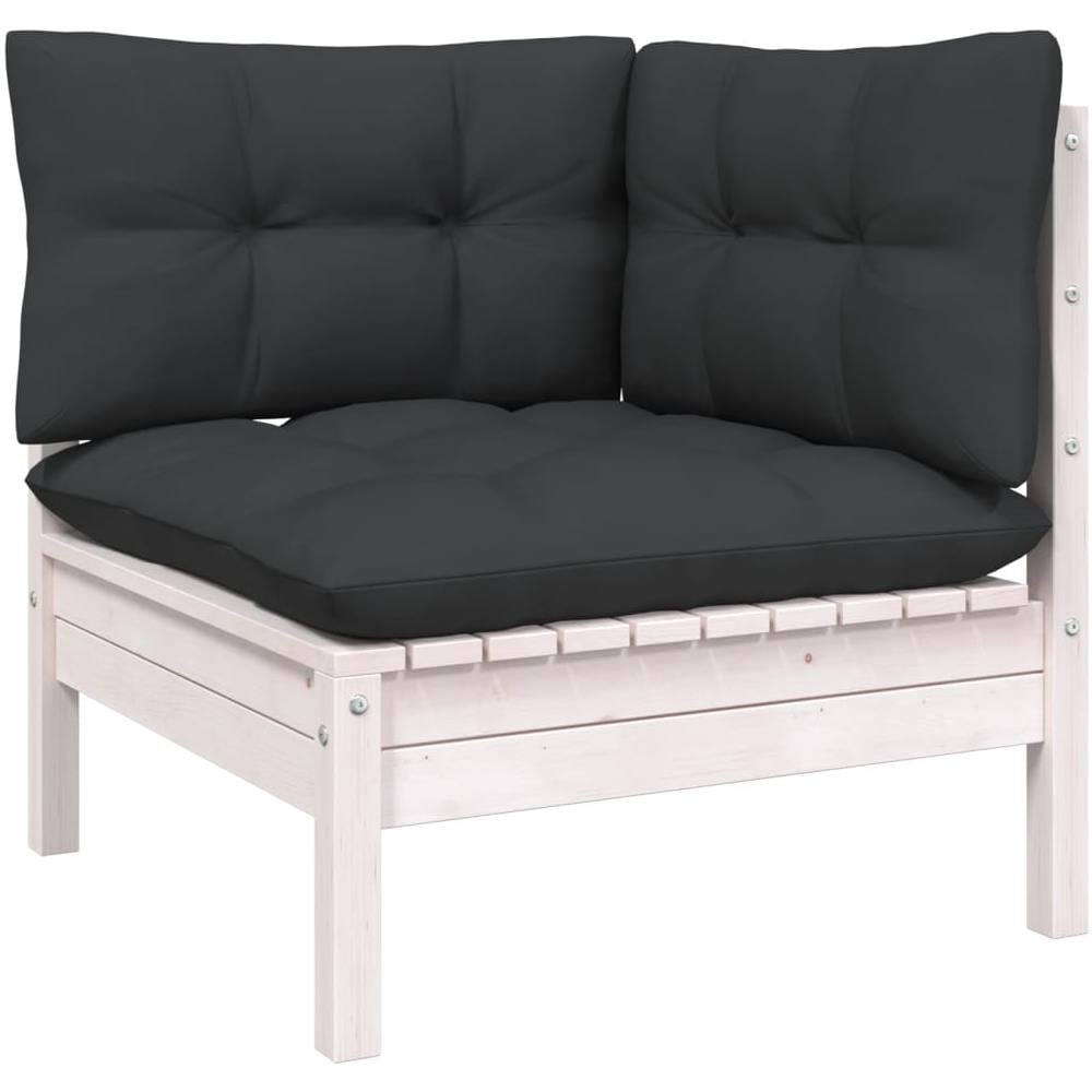 Set Divani Da Giardino 10 Pz Con Cuscini Bianchi Legno Di Pino - Foto 3
