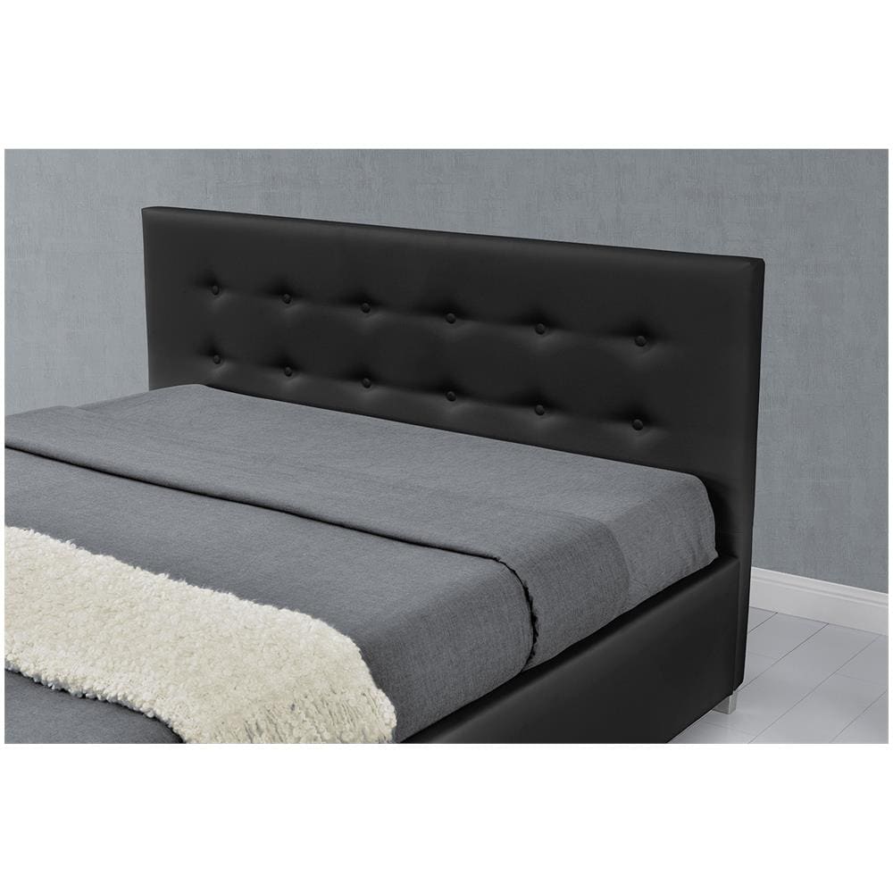 Newington Struttura Letto Imbottita Nera Con Contenitore 140x190 Cm - Foto 2