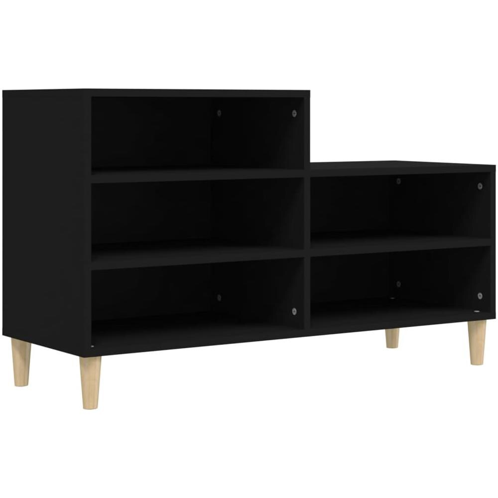 Scarpiera Nera 102x36x60 Cm In Legno Multistrato - Foto 2