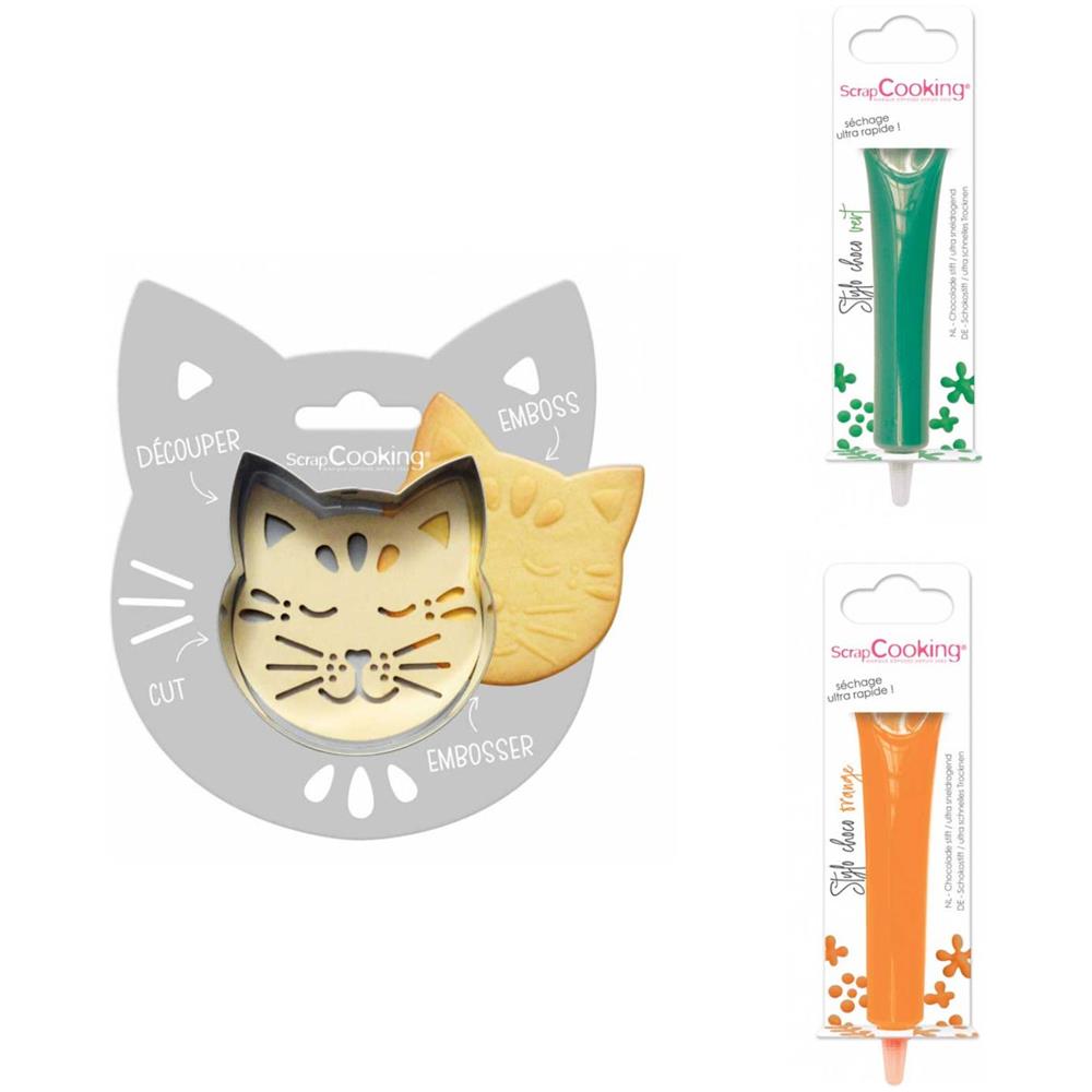 Kit Biscotti Di Sollievo Per Gatti + 2 Penne Di Cioccolato Verde E Arancione - Foto 1