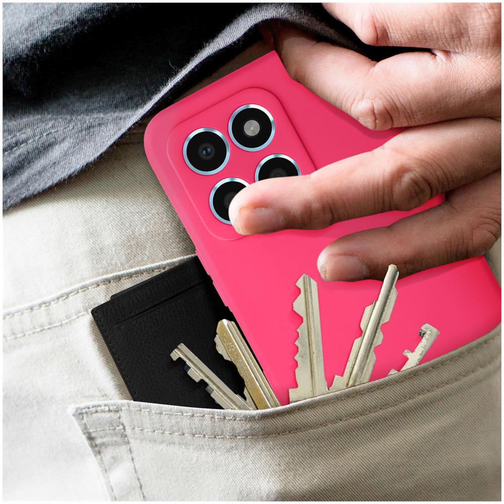 Cover Per Honor 70 Lite, Honor X8 5g E X6 Semi-rigido Soft-touch Fucsia - Foto 2