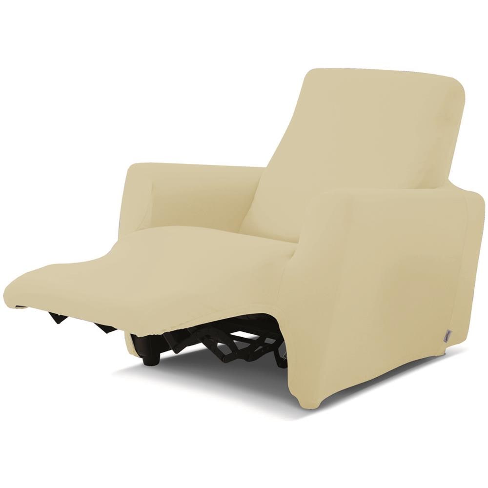 Copripoltrona Reclinabile Antimacchia Elasticizzata Genius Relax Lounge Tinta Unita Poltrona Panna 1004 - Foto 1