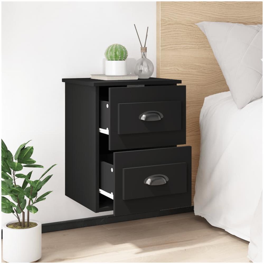 Comodino A Parete Nero 41,5x36x53 Cm - Foto 3