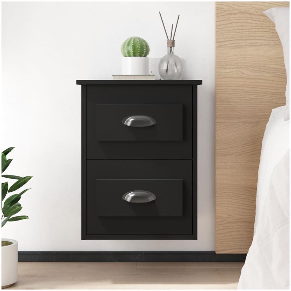 Comodino A Parete Nero 41,5x36x53 Cm - Foto 1