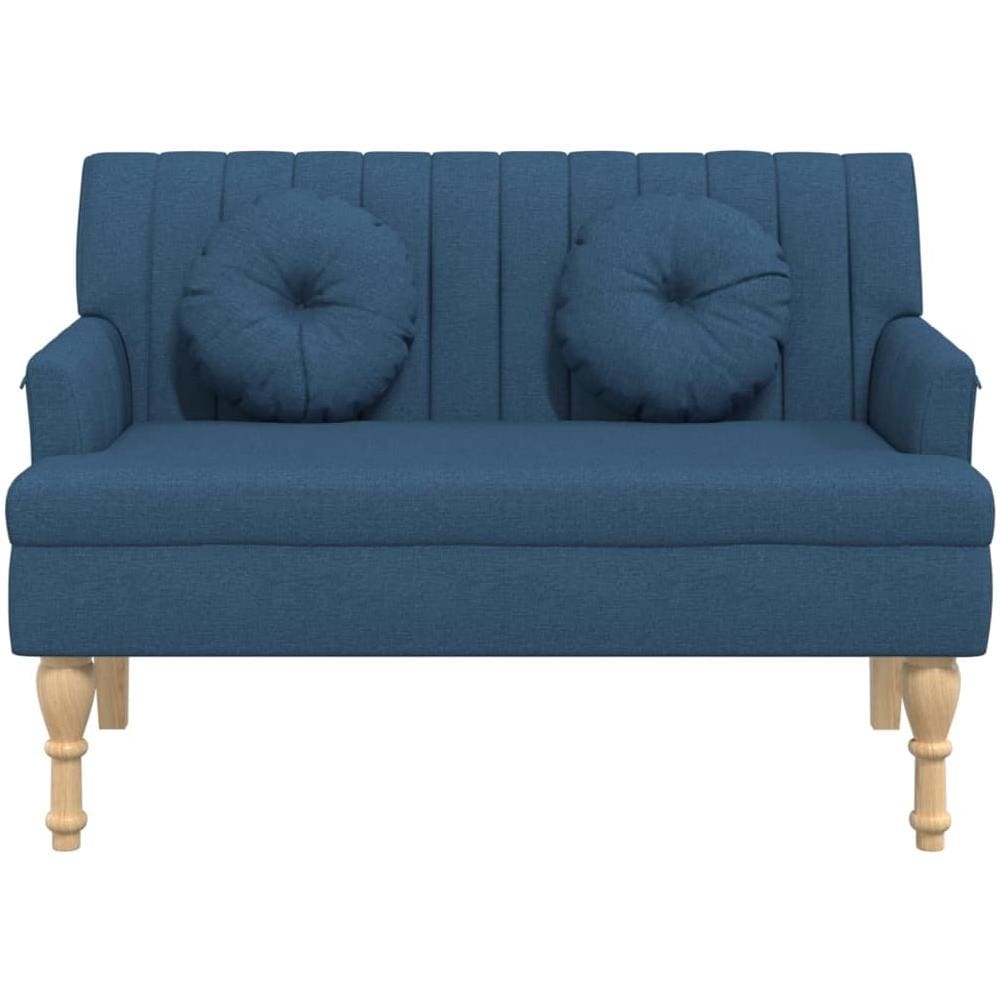 Panca Con Cuscini Blu 113x64,5x75,5 Cm In Tessuto - Foto 3