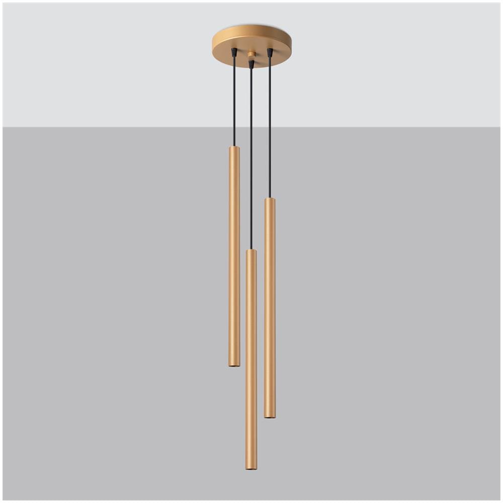 Lampada A Sospensione Pastelo 3p Oro Sl. 1172 - Moderno Lampade A Sospensione D'oro 115x20x20 Cm - Foto 2