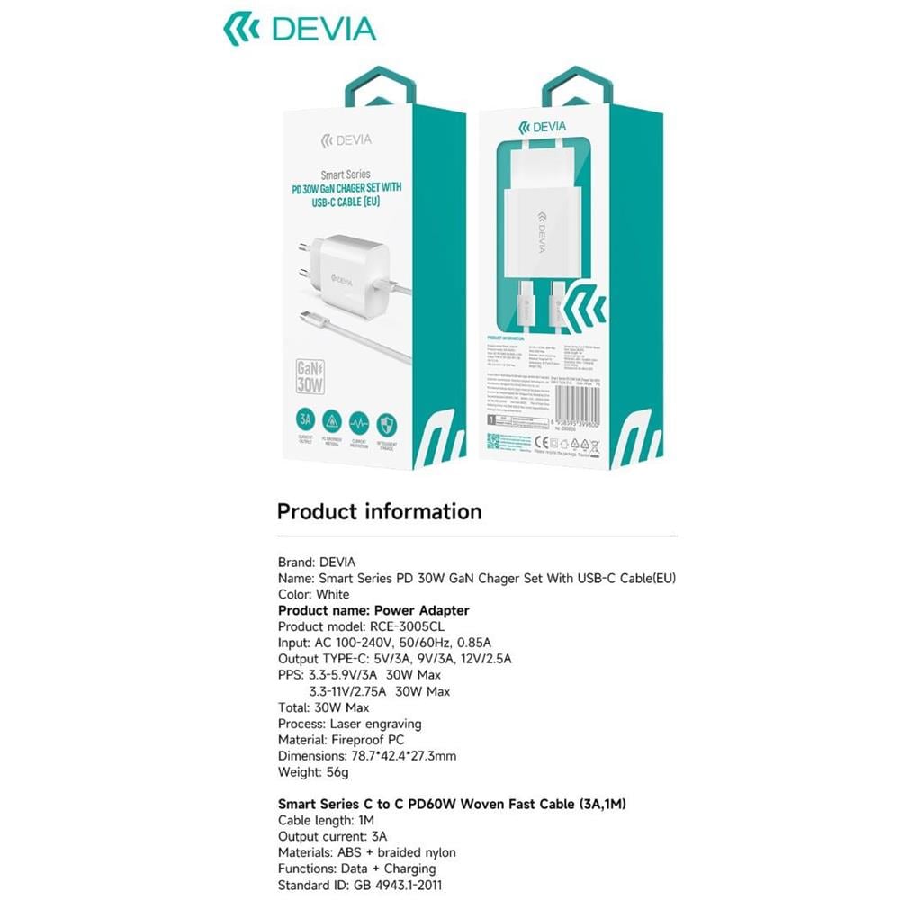 Carica Batterie Uscita con Cavo Tipo-C rapido PD 30 Watt GaN - Foto 2