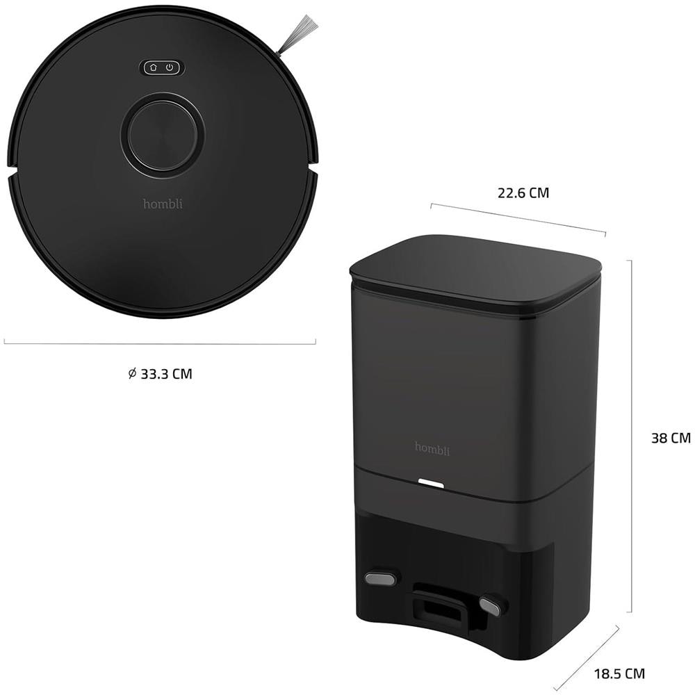 Robot Aspirapolvere HBVR-0100 Capacità 0.35 L Potenza 30 W Senza Sacco Colore Nero - Foto 3