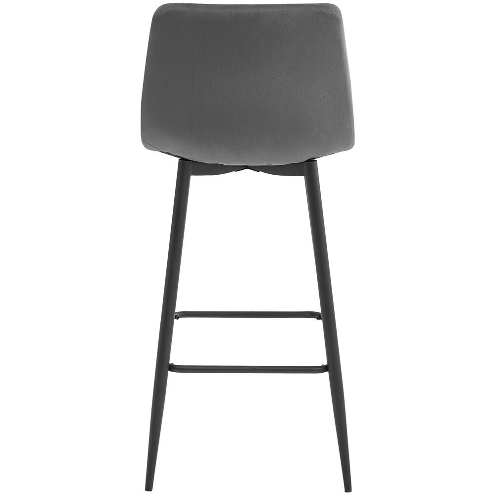 Sgabello TEOTO in velluto grigio scuro con gambe nere per cucina - Foto 2