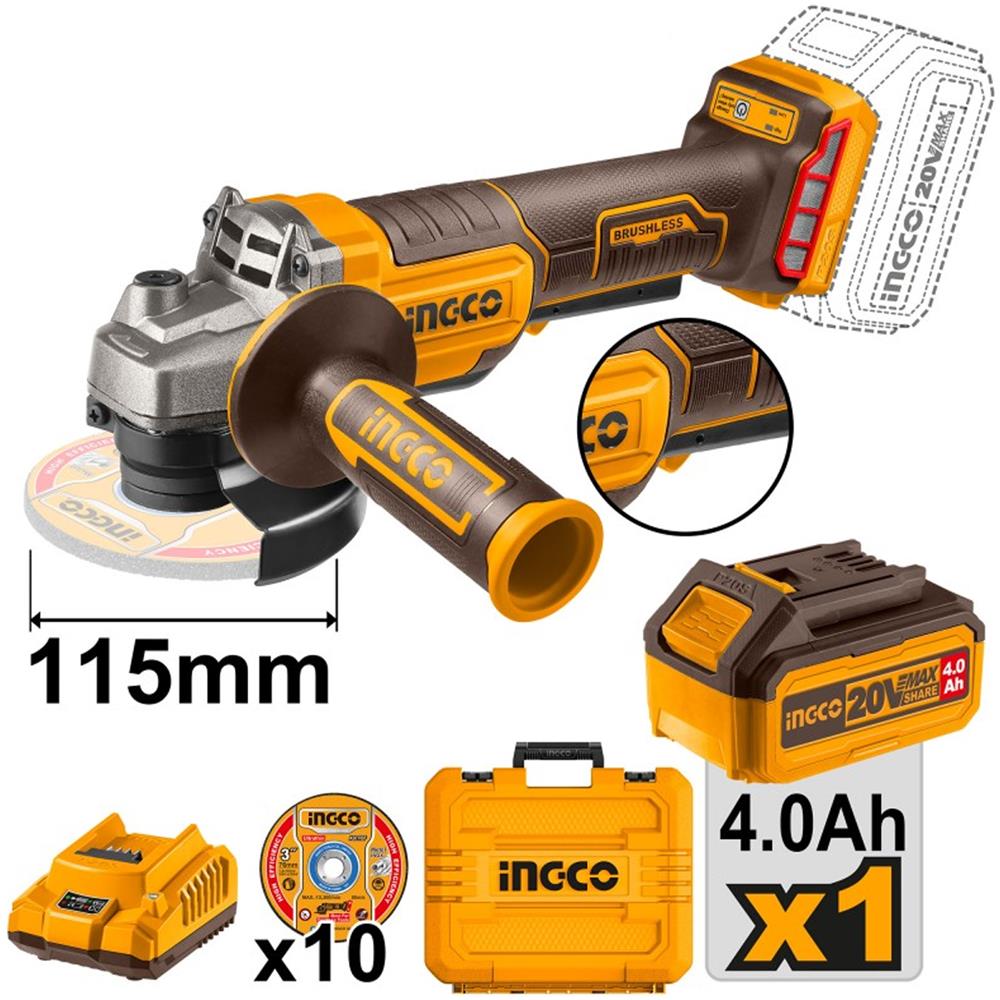 Smerigliatrice Batteria Brushless leva + Batteria + 10 dischi + Valigetta - Foto 1