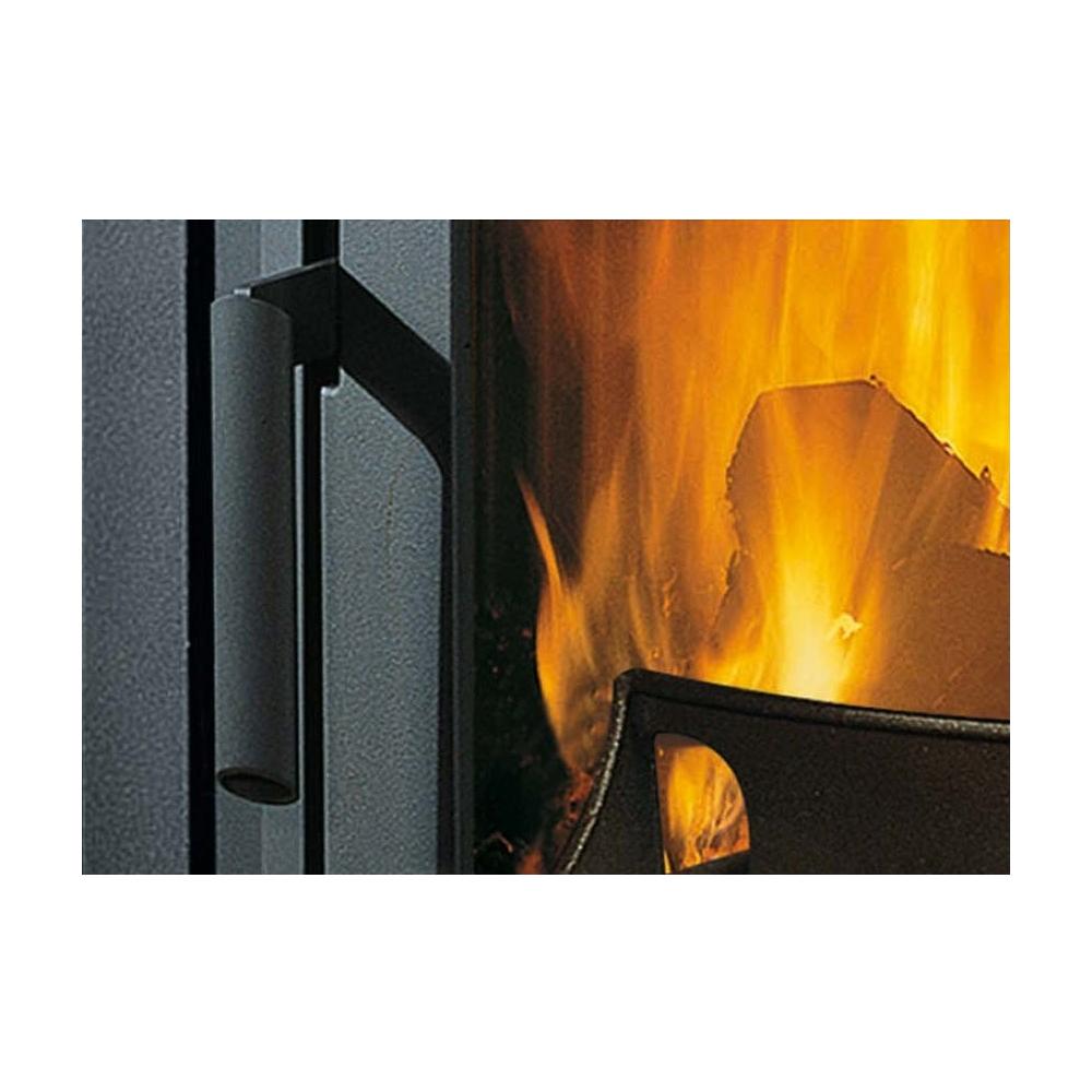 Stufa a Legna in Acciaio Potenza Termica Nominale 9 kW 258 m³ Riscaldabili Colore Nero Antracite - Foto 2